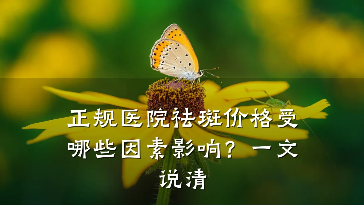 正规医院祛斑价格受哪些因素影响？一文说清
