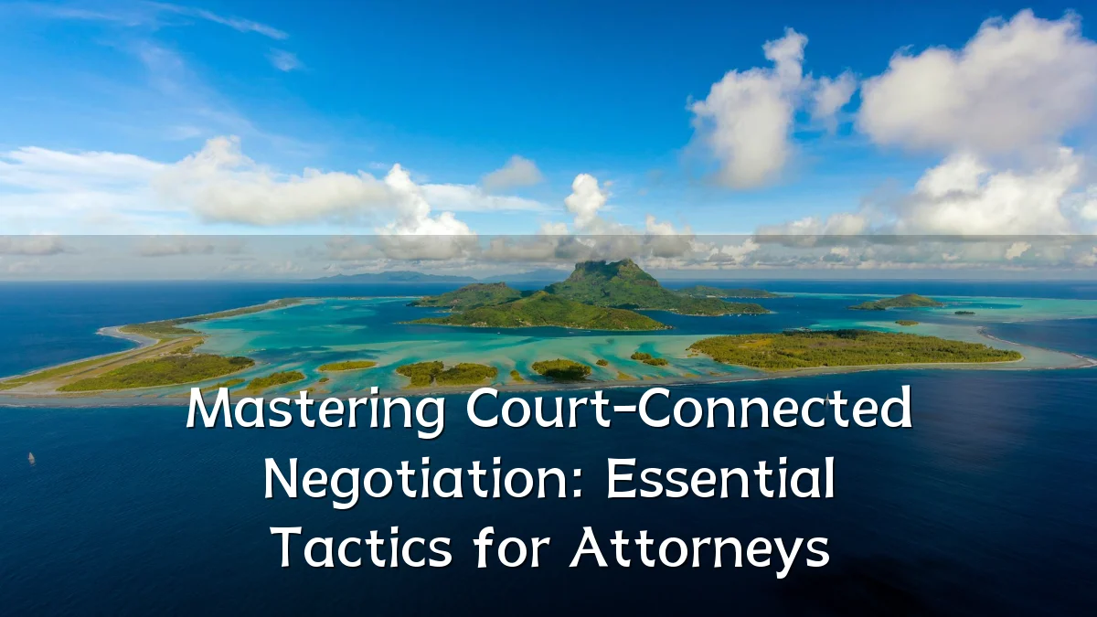 Mastering Court-Connected Negotiation: Essential Tactics for Attorneys