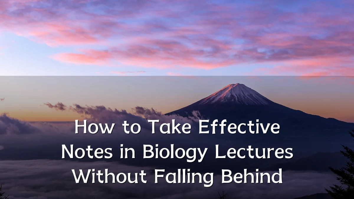 How to Take Effective Notes in Biology Lectures Without Falling Behind