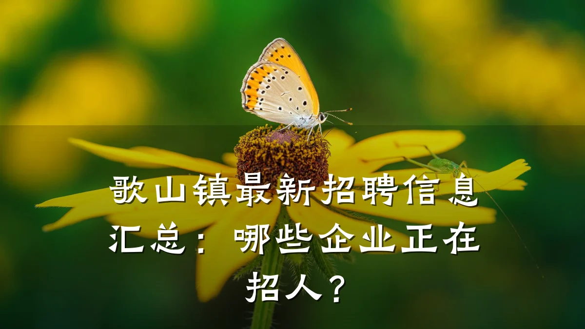 歌山镇最新招聘信息汇总:哪些企业正在招人?