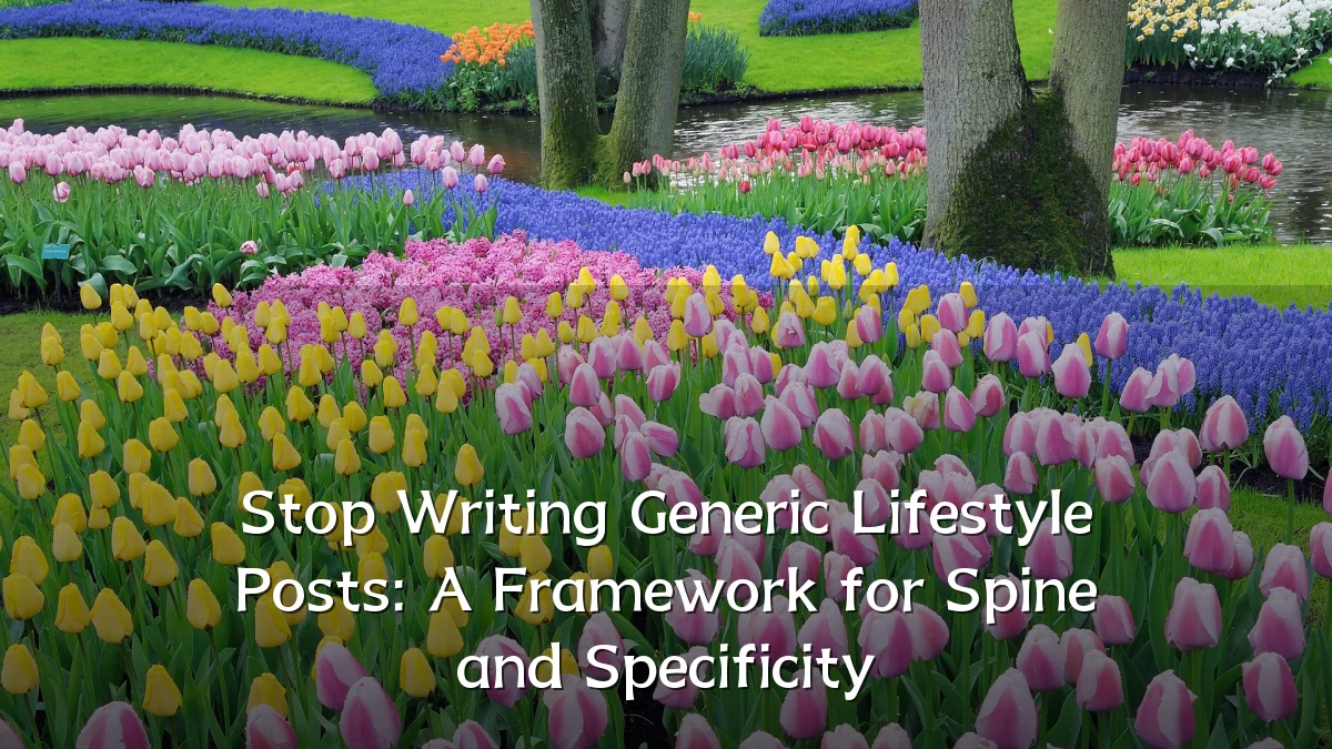 Stop Writing Generic Lifestyle Posts: A Framework for Spine and Specificity
