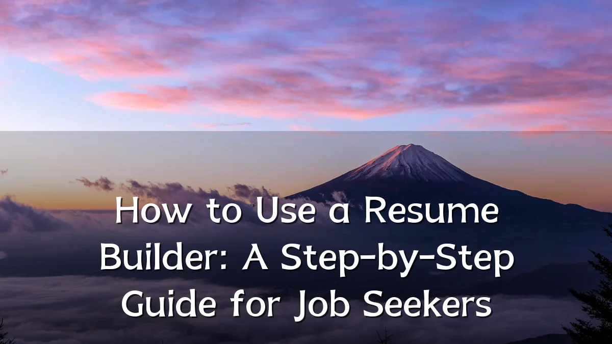How to Use a Resume Builder: A Step-by-Step Guide for Job Seekers
