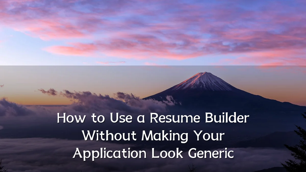 How to Use a Resume Builder Without Making Your Application Look Generic
