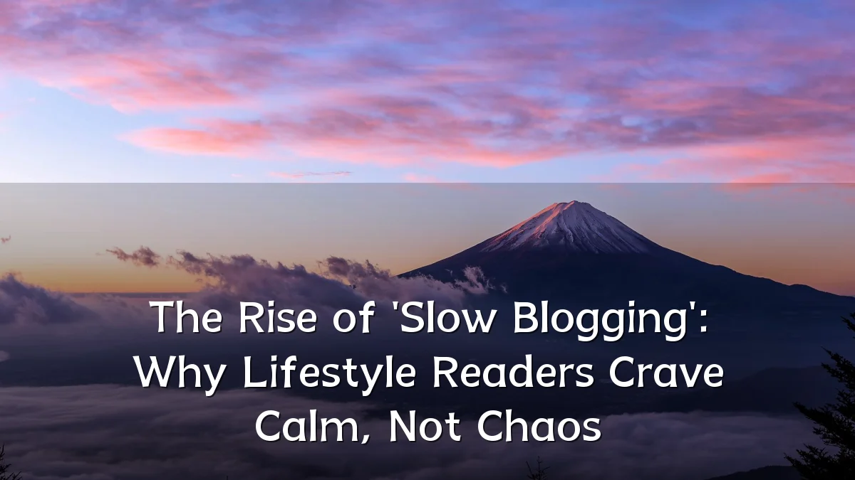 The Rise of 'Slow Blogging': Why Lifestyle Readers Crave Calm, Not Chaos
